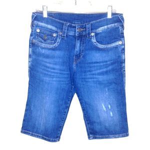 True Religion Distressed Ricky Flap Shorts Relaxed Straight 30